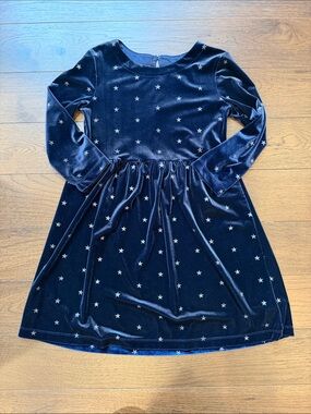 Gap Kids Girls Velvet Star Print Dress Size Large - C44-008